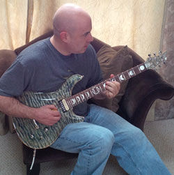 Satisfied Customer Andrew Ferruche with his Denim Roman Quicksilver Guitar